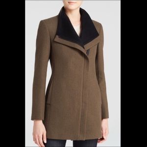 Calvin Klein Olive & Black Wool Coat Size 2
